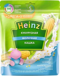 Каша молочная, Heinz (Хайнц) 200 г кукурузная кашка с омега 3 дой-пак