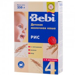 Каша молочная, Bebi (Беби) 250 г рисовая с 4 мес