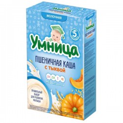 Каша молочная, Умница 200 г пшеничная с тыквой