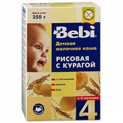 Каша молочная, Bebi (Беби) 250 г Премиум рис курага с 4 мес