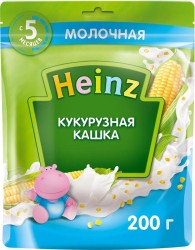 Каша молочная, Heinz (Хайнц) 200 г кукурузная кашка дой-пак